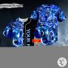 Blue Liquid Skull Custom Baseball Jersey