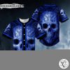 Blue Oriental Skull Baseball Jersey
