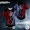 Blue Red Angelic Devil Skull Baseball Jersey