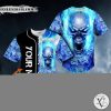 Blue Rose Burning Skull Custom Baseball Jersey