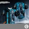 Blue Werewolf On Pile Skull Custom Baseball Jersey