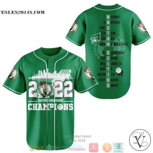 Boston Celtics logo Players name Eastern Conference Champions 2022 Baseball Jersey