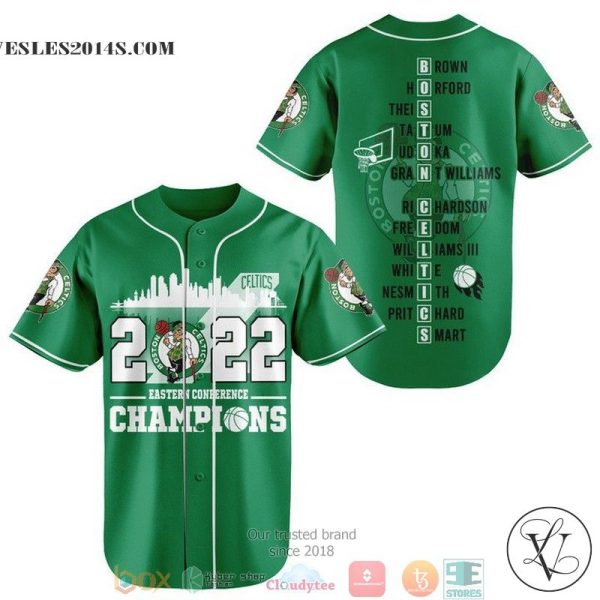Boston Celtics logo Players name Eastern Conference Champions 2022 Baseball Jersey