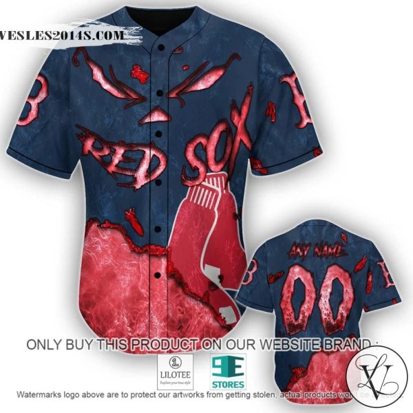 Boston Red Sox Blood Personalized Baseball Jersey