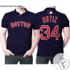 Boston Red Sox David Ortiz #34 Great Player Mlb Baseball Team Majestic Navy 2019 Jersey Style Gift For Boston Fans All Over Print Polo Shirt