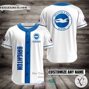 Brighton and Hove Albion Custom Name Baseball Jersey Shirt