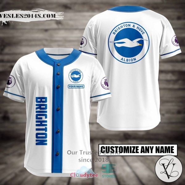 Brighton and Hove Albion Custom Name Baseball Jersey Shirt