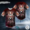 Brocade Pattern 8 Native Skull Baseball Jersey
