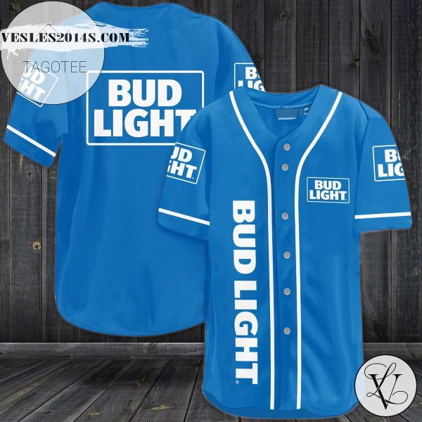 Bud Light Beer Baseball Jersey – Blue