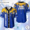 Bud Light Beer Blue Yellow Baseball Jersey