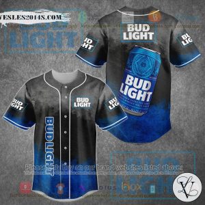Bud Light Beer Can black blue Baseball Jersey