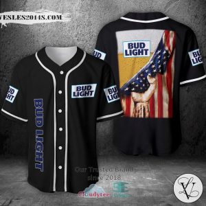 Bud Light Beer United States Flag black Baseball Jersey
