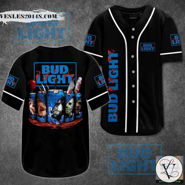 Bud Light Horror Characters Baseball Jersey Shirt