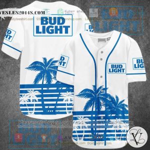 Bud Light Palm Tree white Baseball Jersey