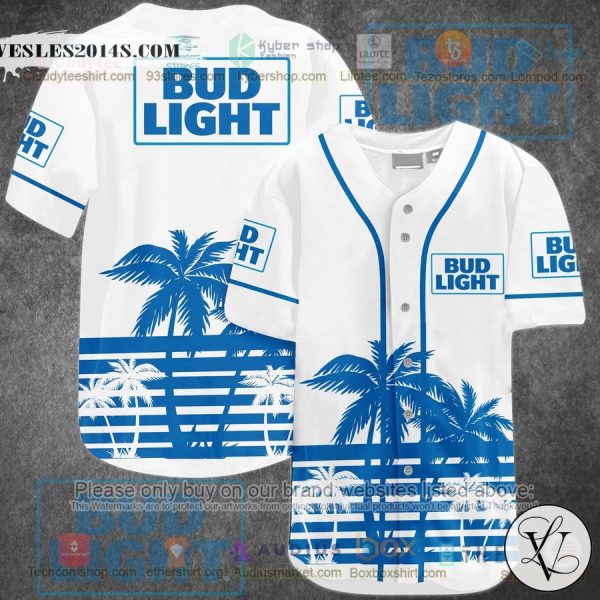Bud Light Palm Tree white Baseball Jersey