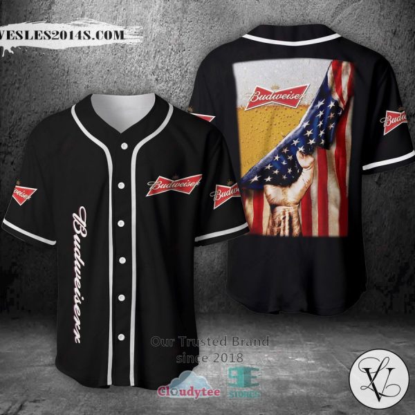 Budweiser Beer United States Flag Baseball Jersey