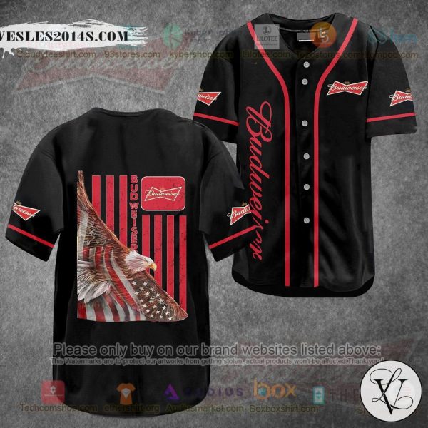 Budweiser Eagle United States Flag red black Baseball Jersey