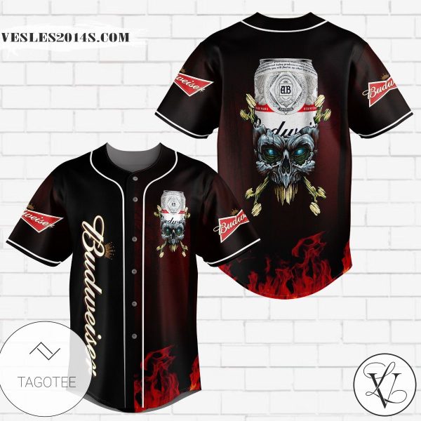 Budweiser Skull Baseball Jersey