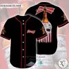 Budweiser Skull United States Flag black Baseball Jersey