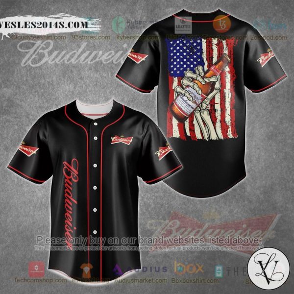 Budweiser United States Flag Baseball Jersey
