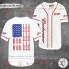 Budweiser United States Flag White Baseball Jersey