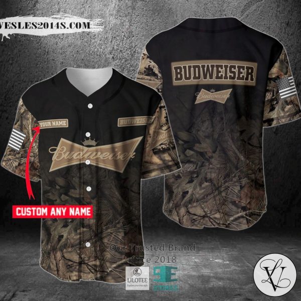 Budweiser Your Name Hunting Baseball Jersey