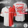 Budweiser Your Name Red White Baseball Jersey