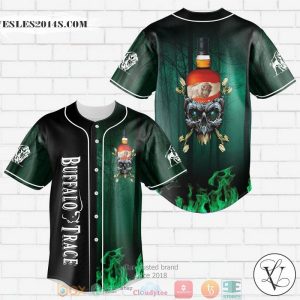 Buffalo Trace Flame Skull Baseball Jersey