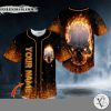 Burning Angry Skull Custom Baseball Jersey