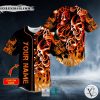 Burning Skull Custom Baseball Jersey