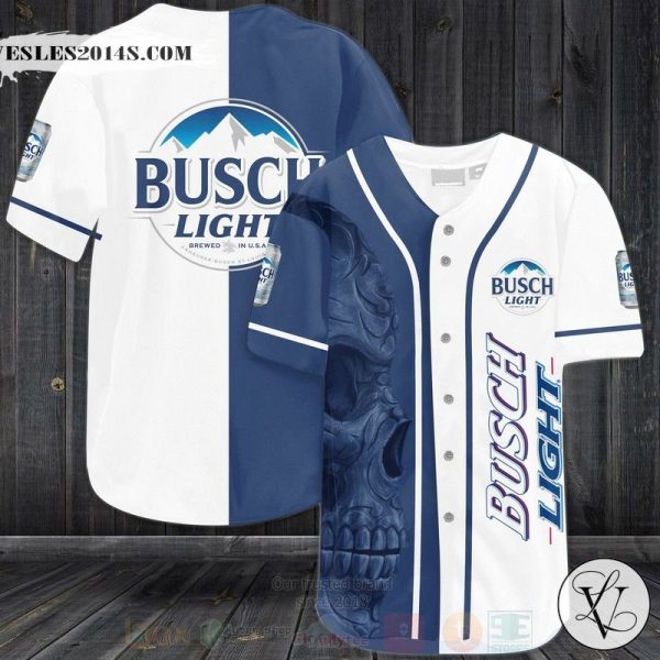 Busch Beer Skull Baseball Jersey Shirt