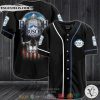 Busch Light Beer US Flag Skull Baseball Jersey