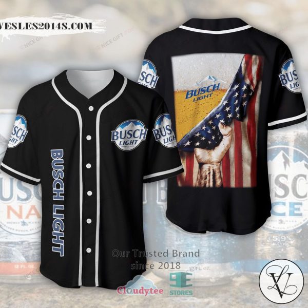 Busch Light Beer United States Flag Baseball Jersey
