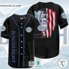 Busch Light US Flag Black Baseball Jersey