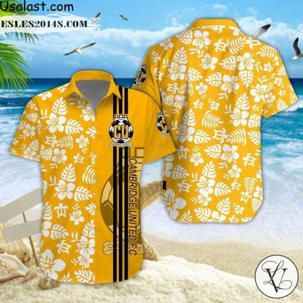 Cambridge United F.C Tropical Flower Hawaiian Shirt