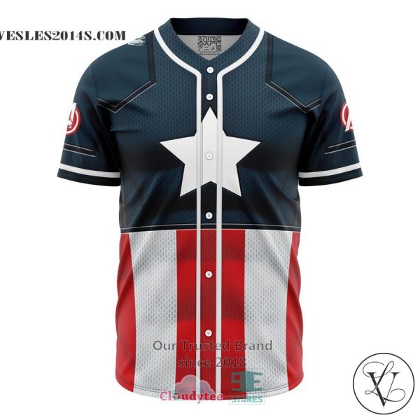 Captain America Cosplay Marvel Baseball Jersey