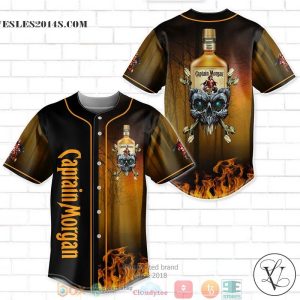 Captain Morgan Flame Skull Baseball Jersey