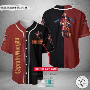 Captain Morgan Your Name Black Red Baseball Jersey