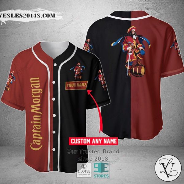 Captain Morgan Your Name Black Red Baseball Jersey