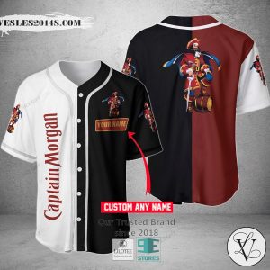 Captain Morgan Your Name Black White Baseball Jersey
