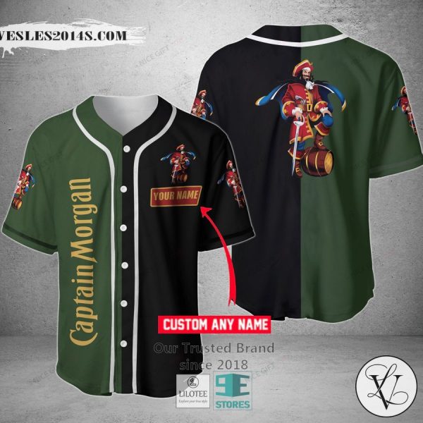 Captain Morgan Your Name black Green Baseball Jersey