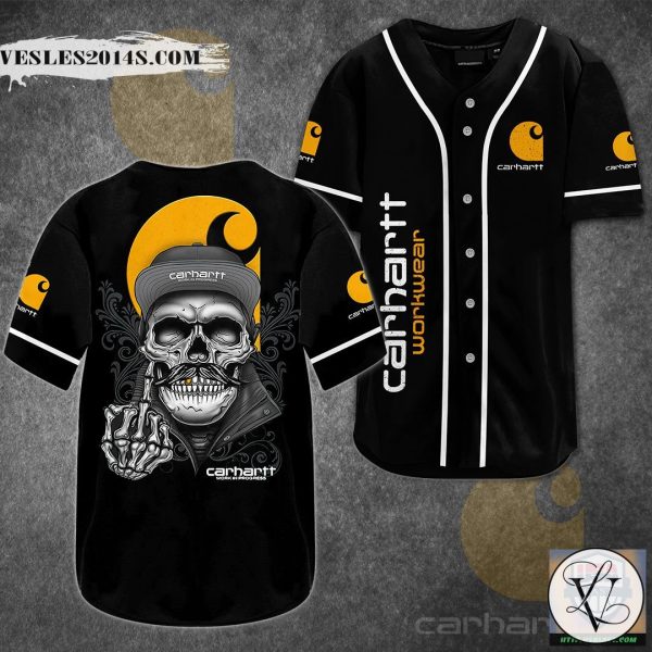 Carhartt Death Skull Baseball Jersey Shirt