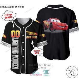 Cars Lightning Mcqueen Cartoon Personalized Baseball Jersey Shirt