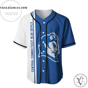 Central Connecticut Blue Devils Baseball Jersey Half Style – NCAA
