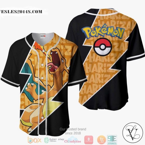 Charizard Pokemon Baseball Jersey Shirt