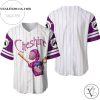 Cheshire Cat Disney All Over Print Pinstripe Baseball Jersey – White