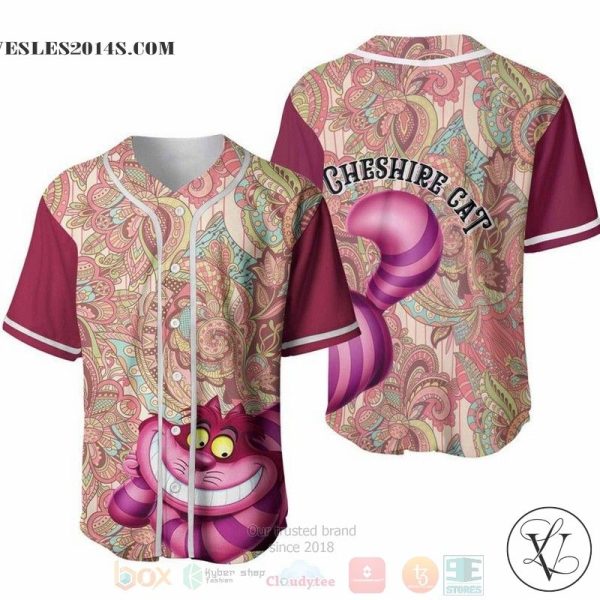Cheshire Cat Disney Flowery Pattern All Over Print  Baseball jersey