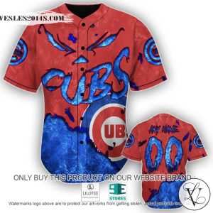 Chicago Cubs Blood Personalized Baseball Jersey