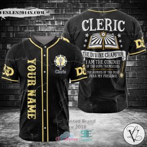 Cleric The Divine Champion Custom Name Baseball Jersey