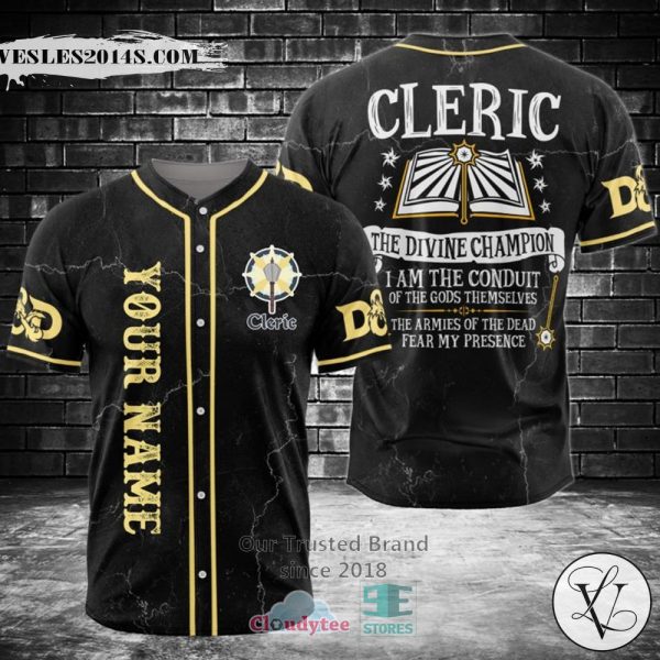 Cleric The Divine Champion Custom Name Baseball Jersey